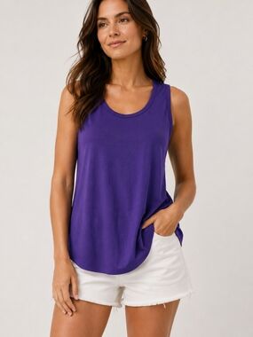 St. John's Bay Purple Scoop Neck Tank Top